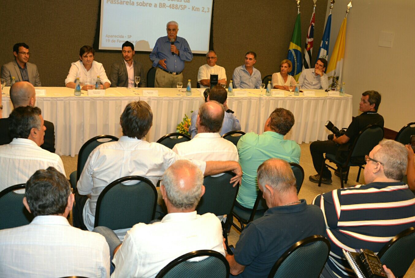 Deputado André do Prado participa do anúncio feito pelo ministro dos Transportes, Antonio Carlos Rodrigues em Aparecida