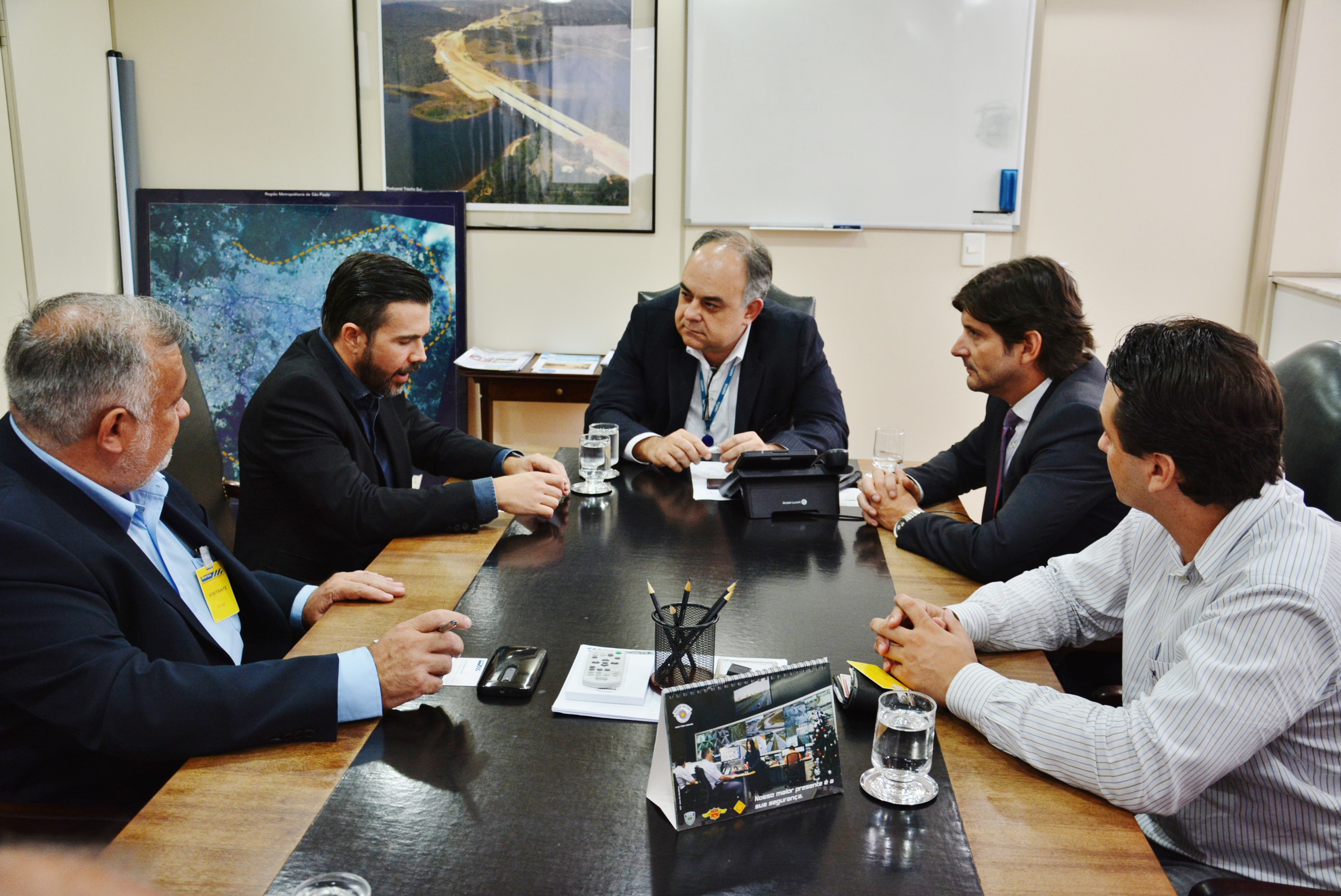 Reunião no Dersa com o Laurence Lourenço, juntamento com o prefeito eleito de Bertioga, Caio Matheus 