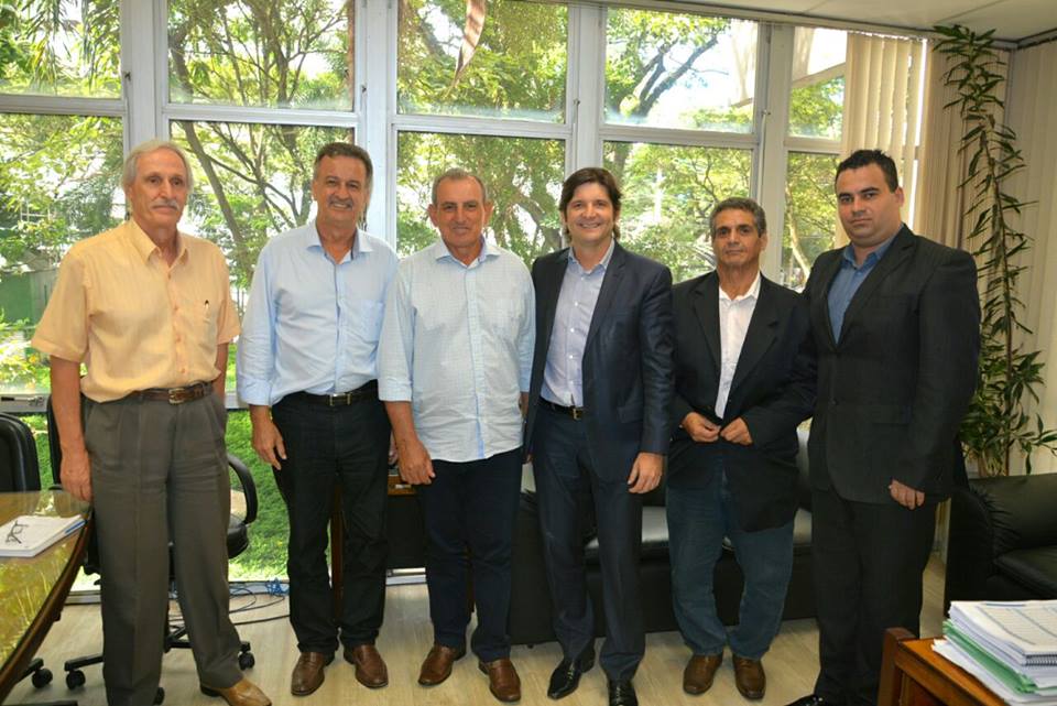 Reunião na Sabesp com o Luiz Paulo e o prefeito Ayres Scorsatto
